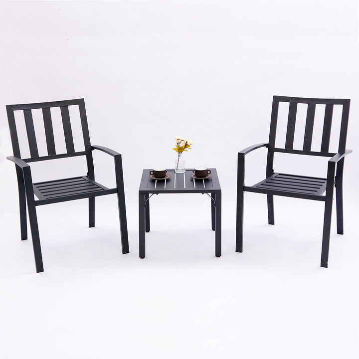 Outdoor Furniture Detachable Table Camping Chair With Patio Umbrella Heavy Duty Iron Coffee Table and Chairs Set