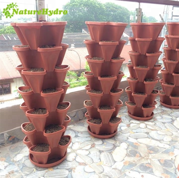 Strawberry Lettuce Planter Hydroponics Stacking Pots