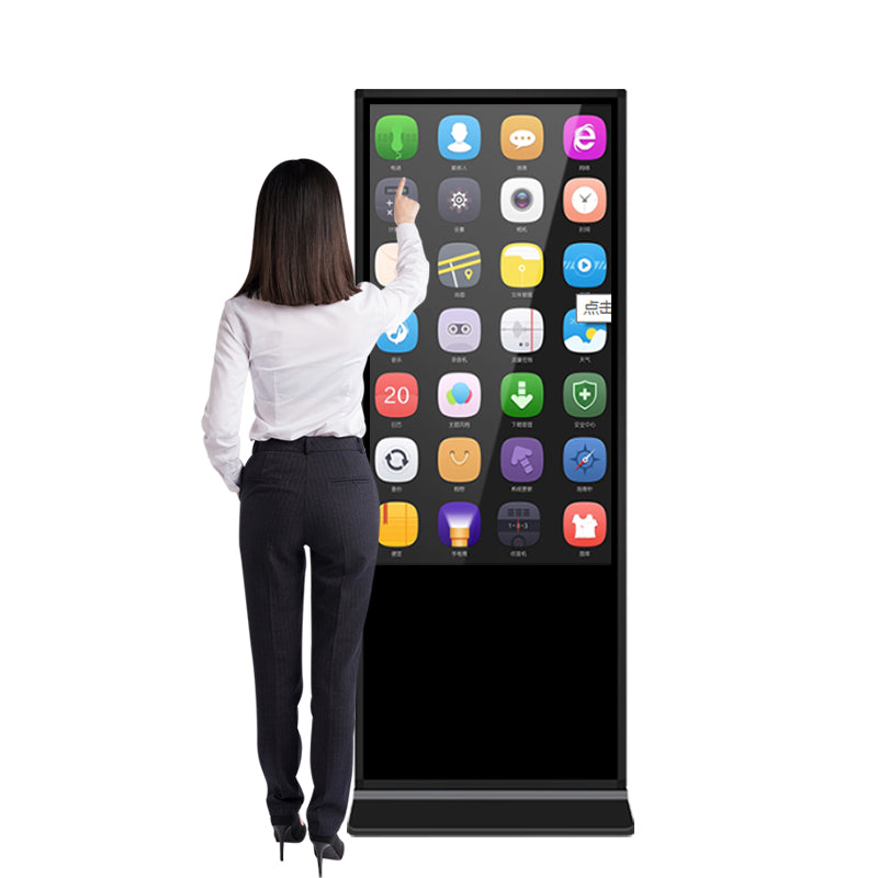 43 55 inch advertisement indoor high brightness lcd touch screen floor standing totem digital signage display for advertising