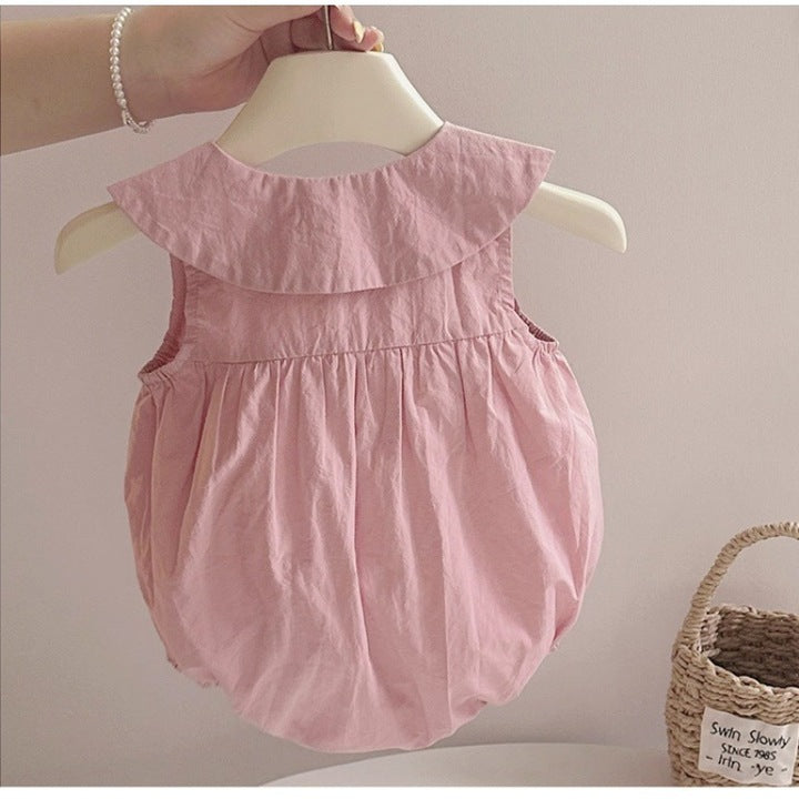 Little Princess Wind Girl Baby Triangle Romper Baby Bag Fanny Coat Newborn Children Onesie Summer Thin Sleeveless Romper