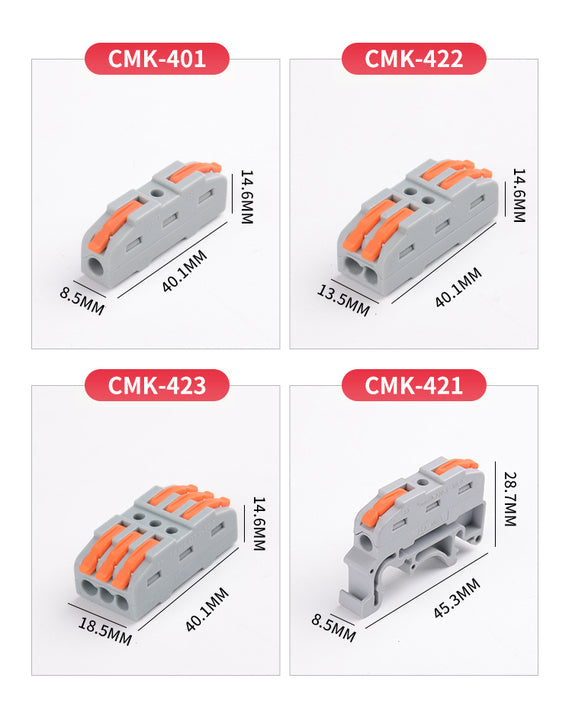 2P/34P/6P/8P/10P Factory Universal High Quality Lever Crimp Terminal Block Push-in Quick Wire Connector for Power Distribution