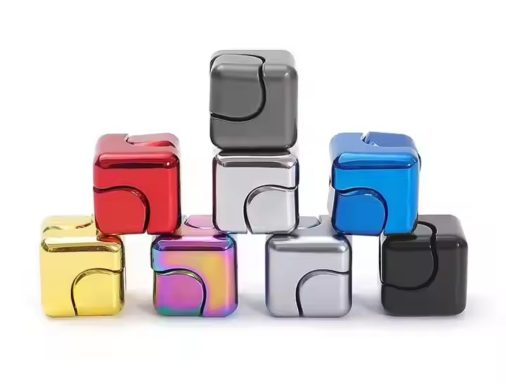 High-Speed Metal Square Anti-Stress Spinner Decompression Fidget Rotating Finger Cube Unisex Gift Item
