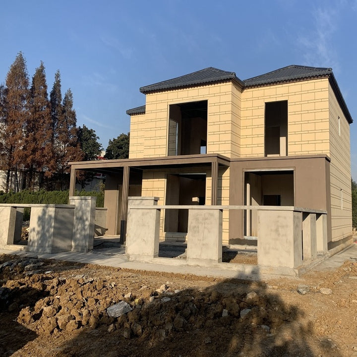 2025 econel Luxury Modern Prefab Cement Panel +foam House Light Steel Econel Panel House