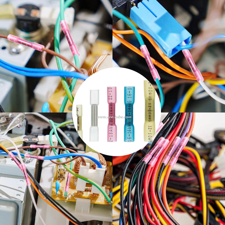 DINGYUAN Automotive Heat Shrink Butt Terminals Sealed Shrink Wire Connector Crimp Marine Electrical Butt Connectors