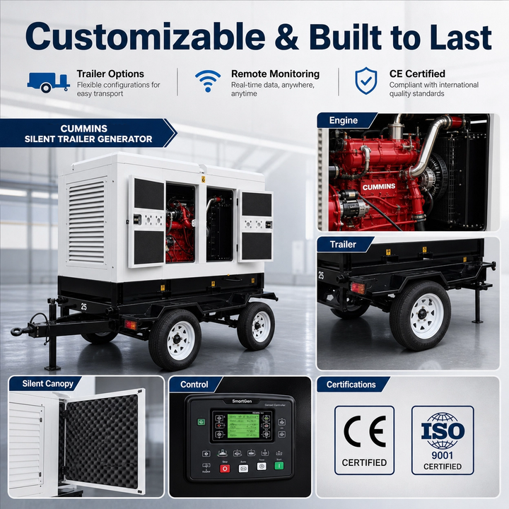 Nengron 100kW Natural Gas Syngas DC Generator 6CTA Leroy-Somer 380V 24V DC Electric Start IP67 50/60Hz Airport Hospital CE EPA