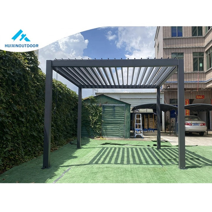 High Quality Manual Joystick Louvered Roof Aluminum Gazebo Pergola Pavilion for Patio