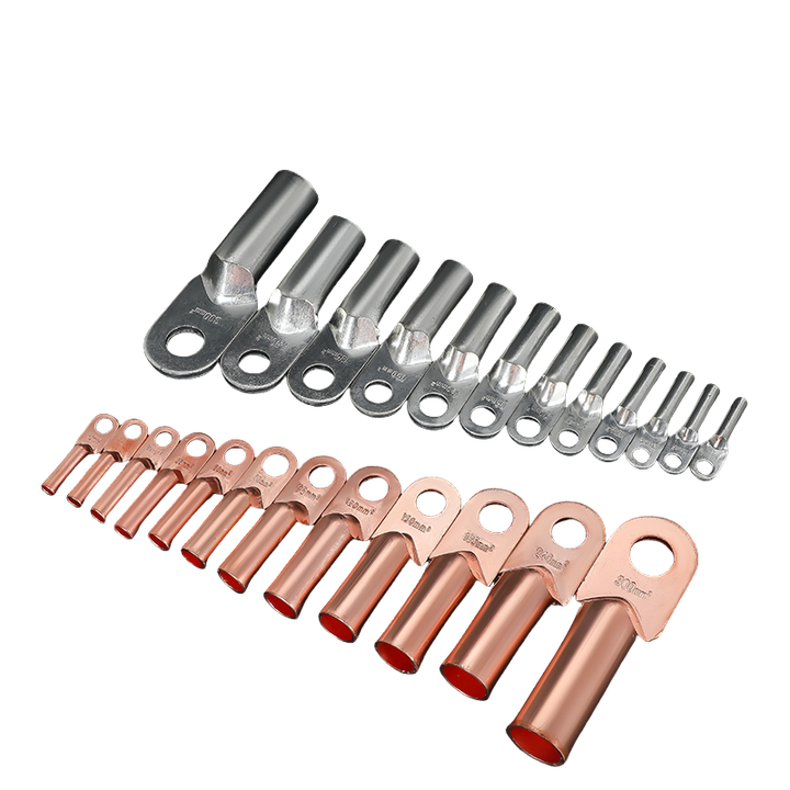 DT Copper Cable Lugs Electro Tinned Copper Tubular Cable Terminals Cable Connectors for Electrical Wiring and Power Distribution