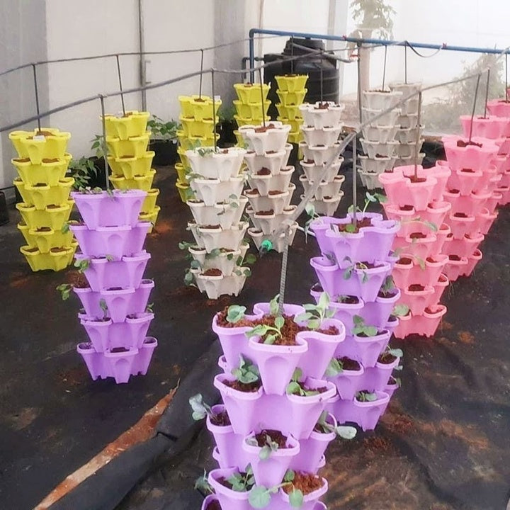 Plastic Flower Pot Vertical Tower Garden System for Vegetables