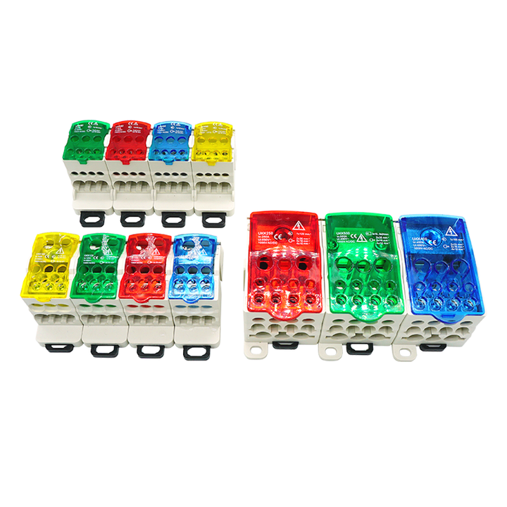 UKK80 Universal Electric Wire Connector 125 160 250 400 500 Terminal Block DIN Rail Distribution Box With Screw Type