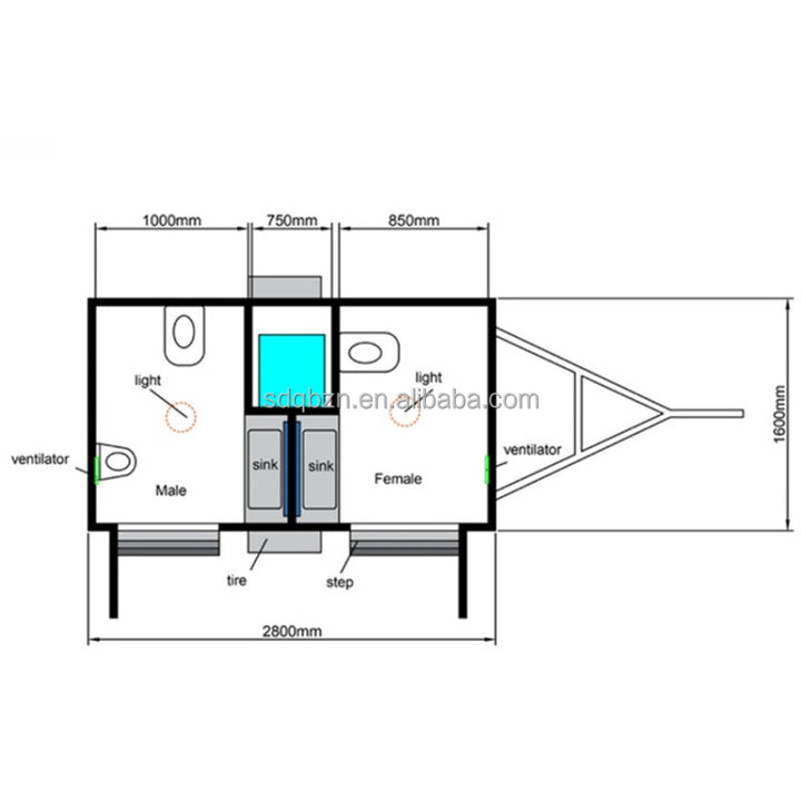 Modern Portable Toilets Mobile Restrooms Outdoor Mobile Bathroom Trailer Washroom for Camping Construction Durable Toilet