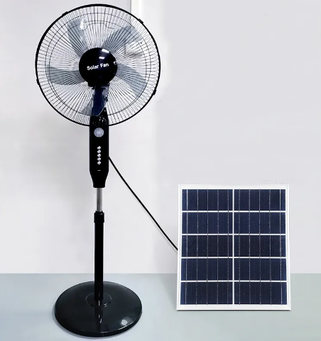 Ventiladores Electric 16 Inch Portable Fan With Three Wind Speed Five Blades Solar Standing Fan