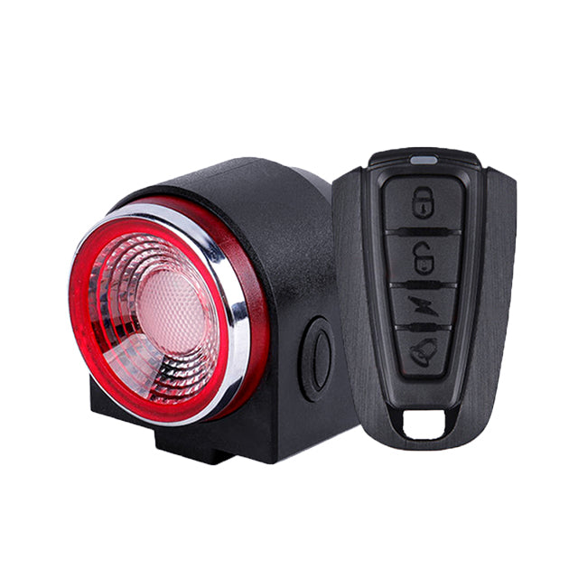 Multifunctional USB Bicycle Tail Light Remote Control Smart Bike Alarm Lock LED Light Source PC Material Rear Mount