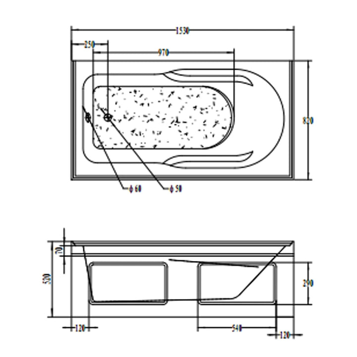 Experience Ultimate Comfort 60 Inch White Rectangular Skirt Corner Bath Tub for Projects