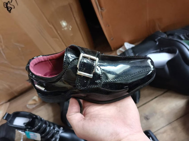 Mixed Children's Leather Shoes Boys' School Shoes Black Single Shoes Boys' Leather Boots in Stock for Wholesale