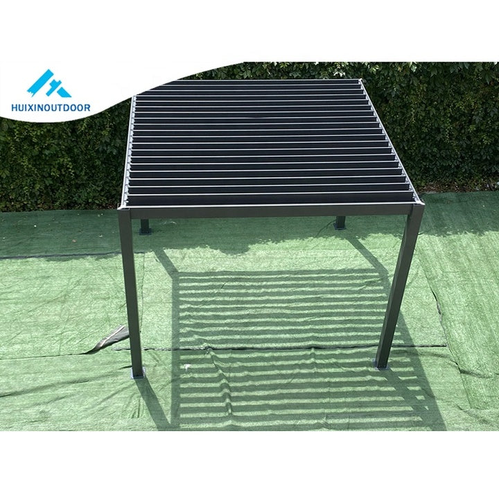 New Outdoor Aluminum Louver Roof Kit for Gazebo Patio Waterproof Pergola with Wood Frame and Arch Louver Roof for Exterior Use