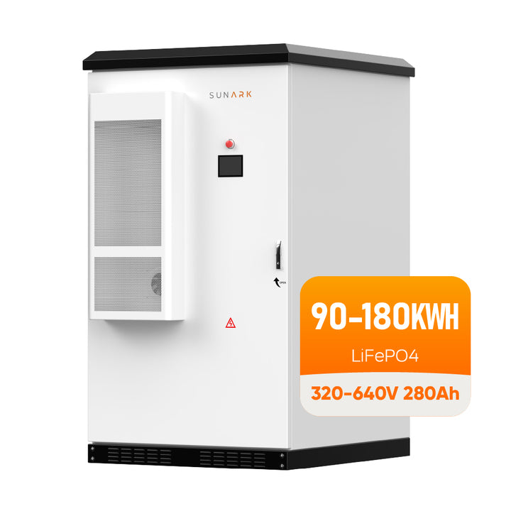 Sunark Energy Storage Battery Bess Container 100Kw 120Kw 215Kw BESS Lifepo4 Lithium Battery Outdoor Cabinet with Solar Panels