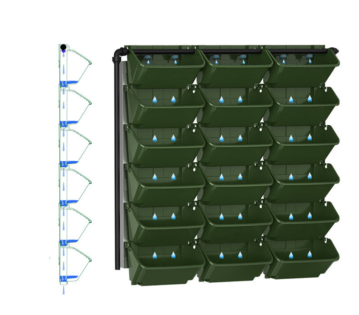 Outdoor Vertical Hydroponic System Wall Hanging Planter Wall Plant Pots Plastic Self Watering Pot