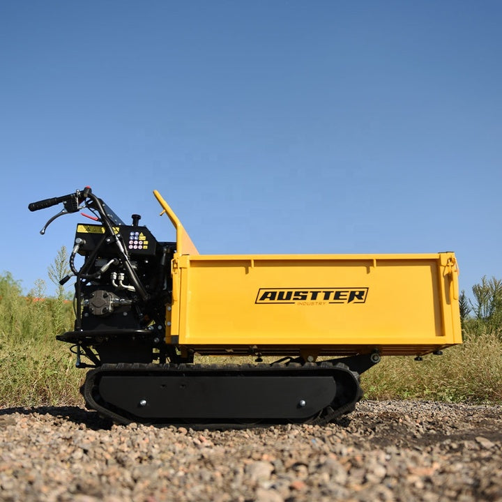 AUSTTER 500KG Self-Propelling Rubber Track Mini Transporter Dumper Hydraulic Power Barrow Crawler Tracked Mini Dumper