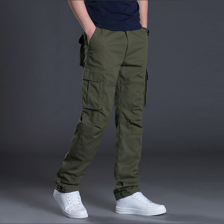 Winter Men Cotton Woven Cargo Zip Fly Pants Fashion Multi-Pockets Elastic Waist Mens wholesale men pants trouser