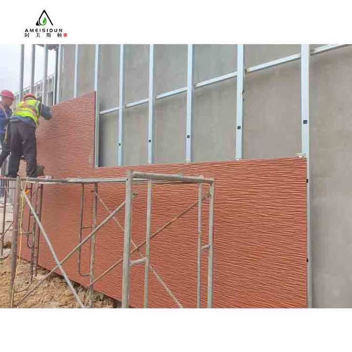 Ameston Modern Outdoor Fiber Cement Board Wood-Grain Surface Wall Siding for Exterior Application
