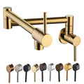 9 Colors Wall Mounted Bathroom Pot Filler Folding Tap Stretchable Double Joint Swing Arm Brass Kitchen Sink Faucet