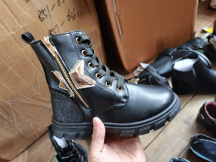 Mixed Children's Leather Shoes Boys' School Shoes Black Single Shoes Boys' Leather Boots in Stock for Wholesale