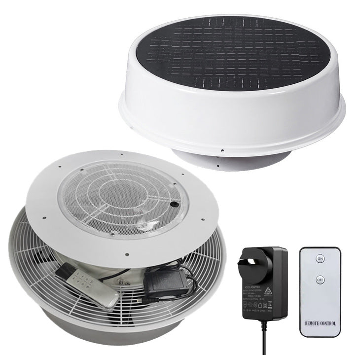 12" Solar DC Brushless Motor Commercial Dome Roof Exhaust Fan OEM Stainless Steel Aluminum Alloy