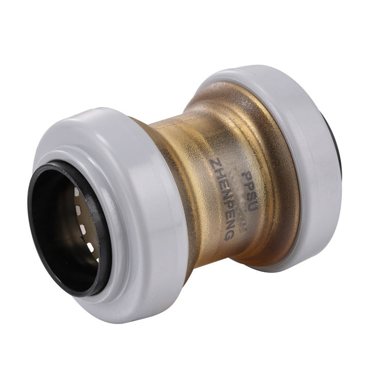 Pushfit Coupling 1/2"x1/2" Push to Connect Plumbing Fittings PPSU Push-fit Fittings for PEX Copper CPVC PE-RT Pipes
