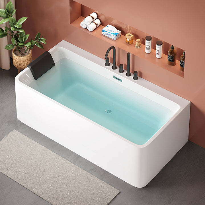 Luxury Modern Simple Soaking Acrylic Free-Standing Rectangular Adult White Double Insulation Seamless Japanese Soaking Bathroom