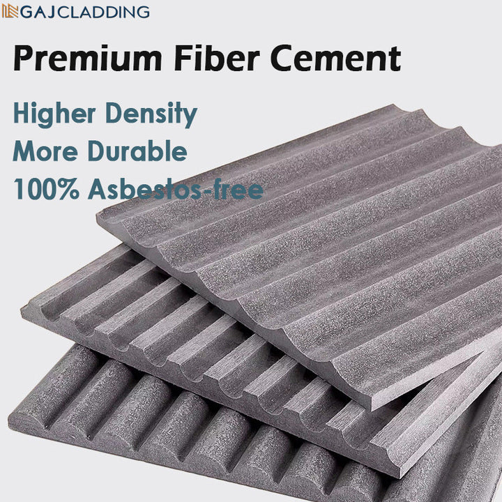 Premium Exterior Wall Covering Natural Concrete Engraved Fiber Cement Boards for Building Facade