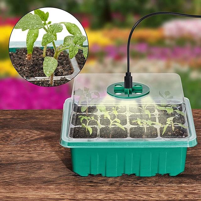 Horticulture Clone Tray Germination Grow Tray Seedling Box Hydroponic LED Seedling Tray Seedling Pot Timer Switch Light