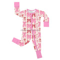 Custom Ribbons Bows Organic Bamboo Zippy Newborn Baby Romper Sleeper Kid Infant Pajamas Clothes