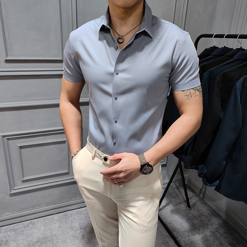 OEM Custom Logo Chemises Hommes 2023 Camisas Manga Corta Business Dress Mens Shirt Shorts Sleeve Office Men's Shirts