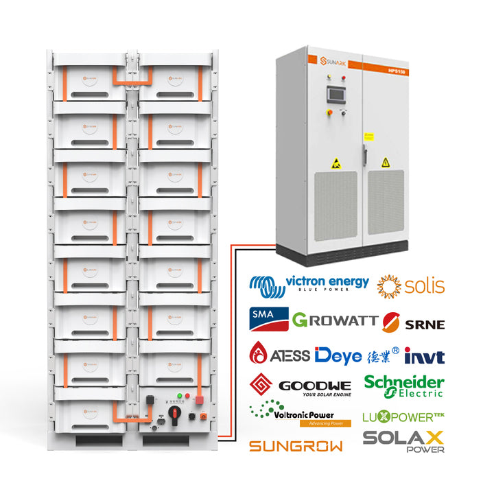 All in One Lithium Battery Pack 72V 50Kwh 100Kw 150Kwh 200Kwh Commerical Bess Container Storage Battery With Emergency Backup