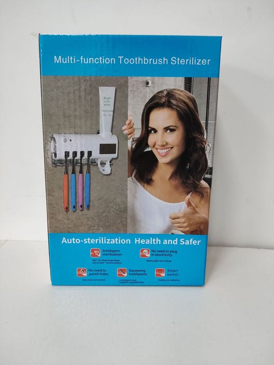 Intelligent Non-Punching Squeezing Toothpaste Toothbrush Holder with Automatic Touch Control Wall-Mounted Plastic Design