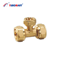 TUBOMART OEM Reliable Quality Brass Equal Tee PEX Pipe Compression Fittings for Water Piping Solutions