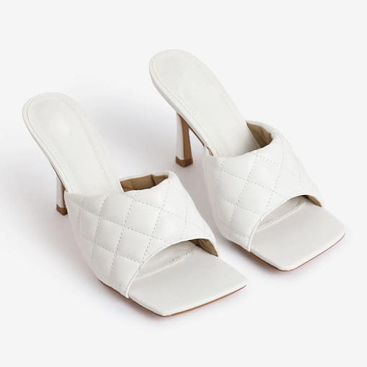 classic stiletto heel ladies sandals individual heels square toe solid shoes women