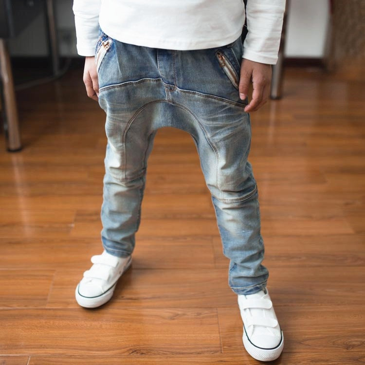 Hot sale pure cotton denim boy's jeans trousers high quality fashion denim pants for kids jeans