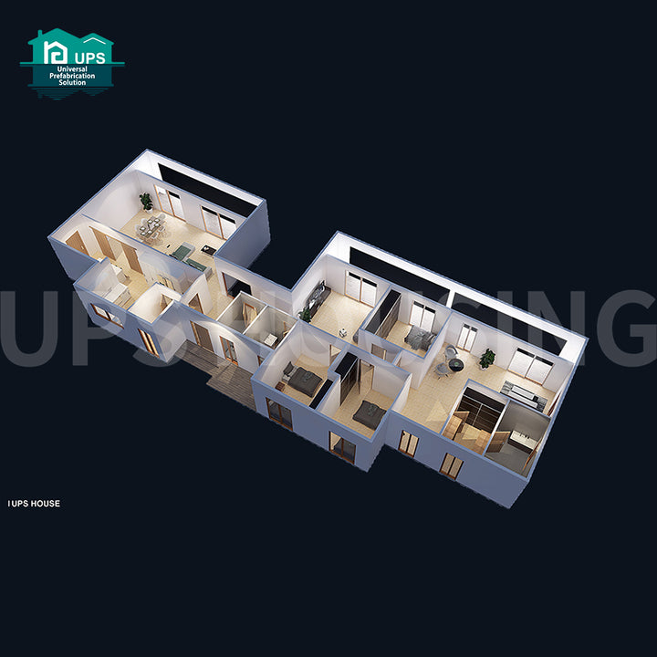 New Design 100 Sq Meter One-Floor Prefab House for Villa Usage Constructed with Durable Sandwich Panel Material