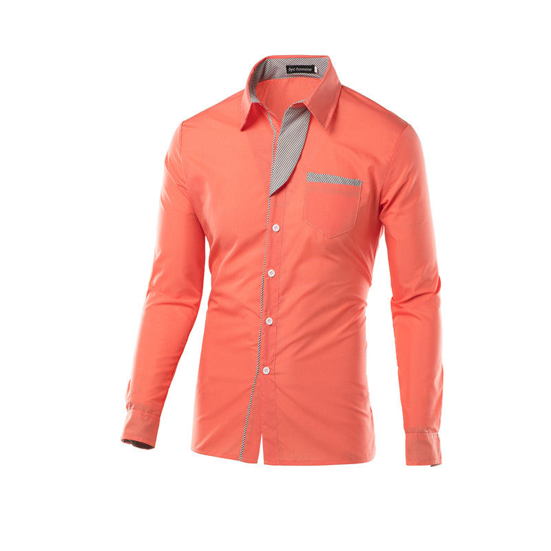 enerup wholesale new design camisa masculina long sleeve mens korean slim formal casual male dress shirt
