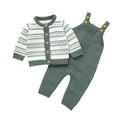 Mimixiong Knitted Baby Cardigan Baby Rompers Newborn Clothes Winter Boys Striped Long Sleeve Baby Clothing Set