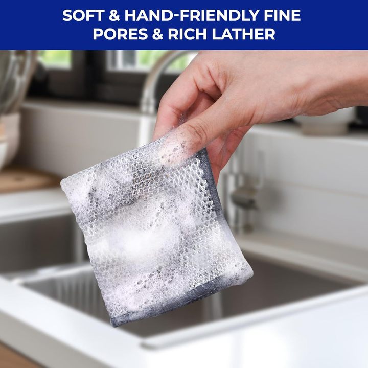 Kitchen Powerful Cleaning Silver Wire Dishwashing Rags Metal Wire Dishcloth Cleaning Cloth