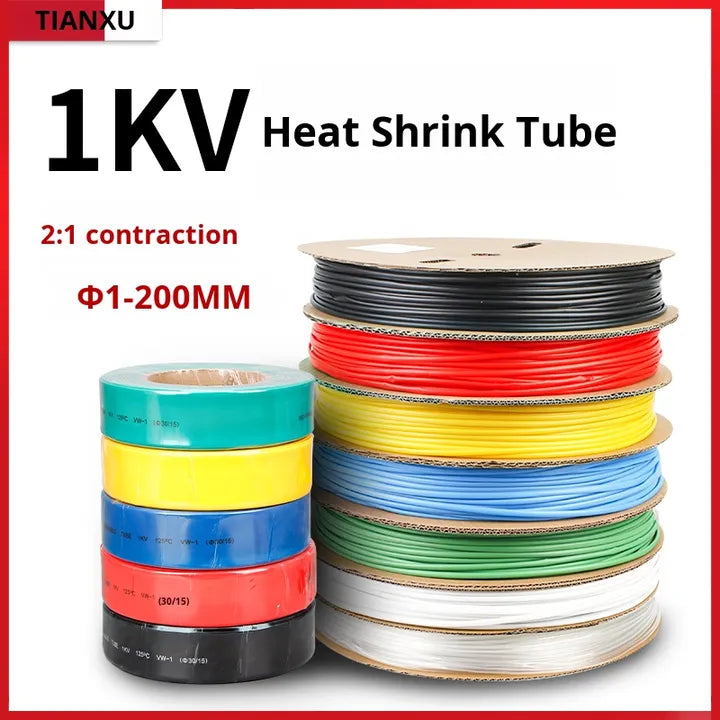 12/16/20/25/7mm Transparent Thickened PVC Heat Shrinkable Tube Insulating Casing and Wire Protection for Waterproof Fishing