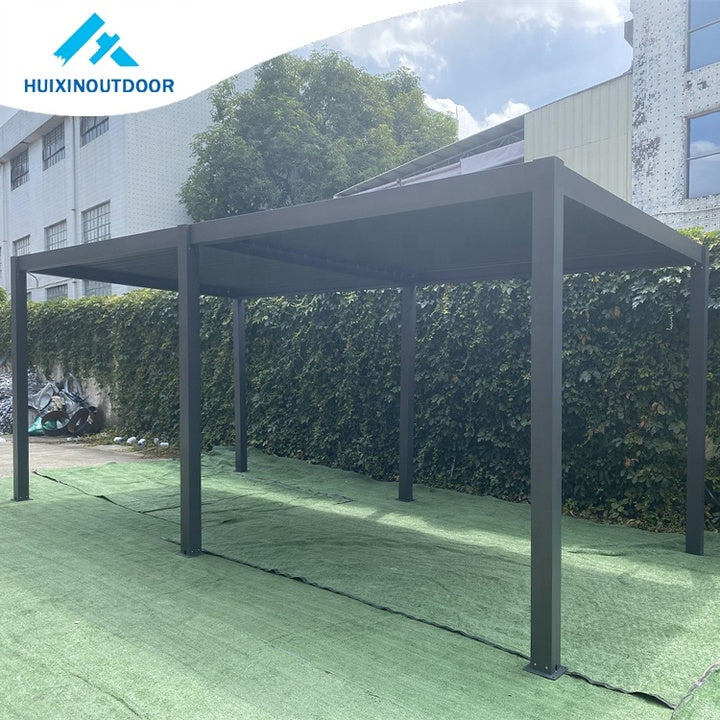 Manual Exterior Terrace Awning Pavilion Aluminum Canopy Panel Louvre Kit Gazebos Waterproof System Outdoor Cover Part Pergola