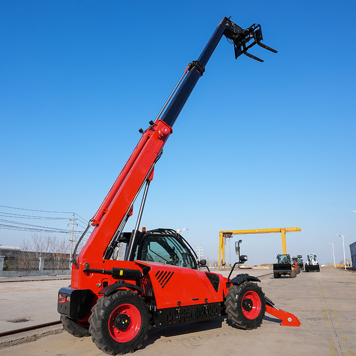 Best Quality Diesel Engine Closed Cab Telehandler Forklift 4WD 5 Ton Capacity Rough Terrain Telescopic Boom Crane