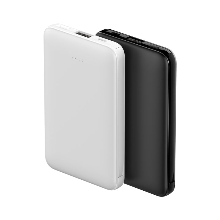 New Super slim mini portable Power bank 5000mah with built-in micro USB cable and type c cable Battery pack