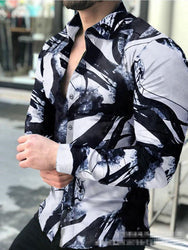 Fashion Custom Men Tee Dress Shirts Casual Clothes Long Sleeve Printing Shirts For Mens