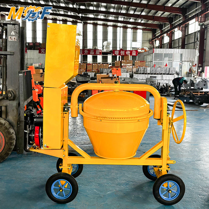 MHF Hot Sale 350L 4-Wheel Gasoline Powered Mobile Concrete Mixer for Construction Site