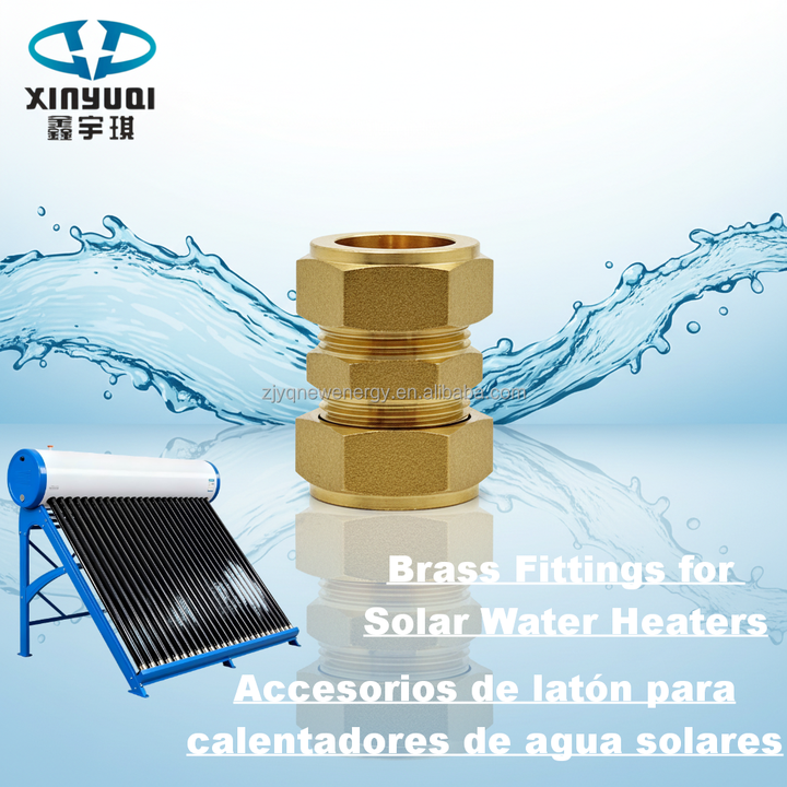 22mm Brass Double Ferrule Fitting for Solar Collector Piping