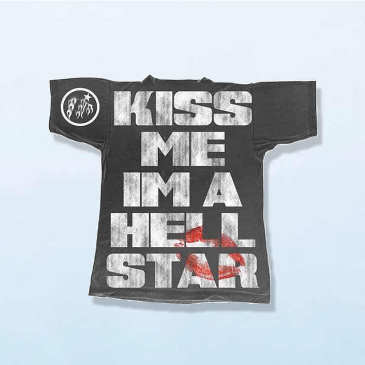 Manufacturer custom logo streetwear vintage acid wash heavyweight grimace graphic printed black men t shirt